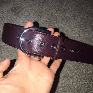 Michael kors plum purple leather belt